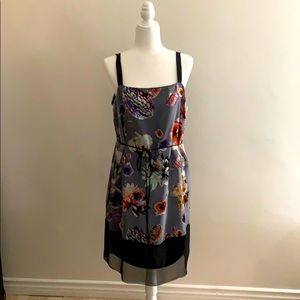 XL, flower print midi dress